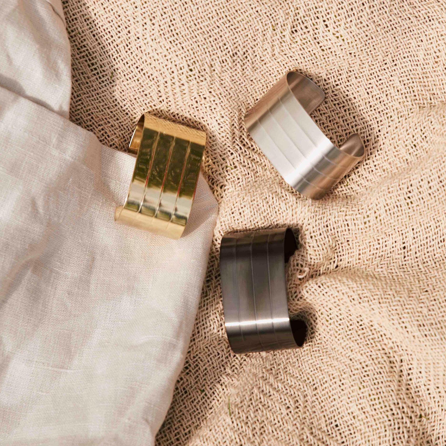 RAW servietring 4 stk mat stål